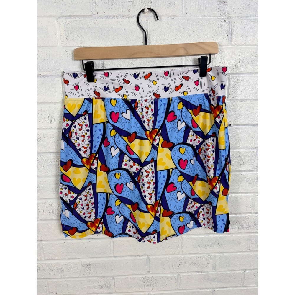 Skort Obsession Skort Womens XXL Abstract Heart Print Built In Shorts Golf